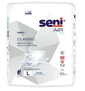 Classy Breathable Adult Diapers - L, 10 Pieces